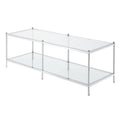 Table basse 2 niveaux chrome et verre – Style moderne pour salon, peut accueillir 1 à 4 personnes