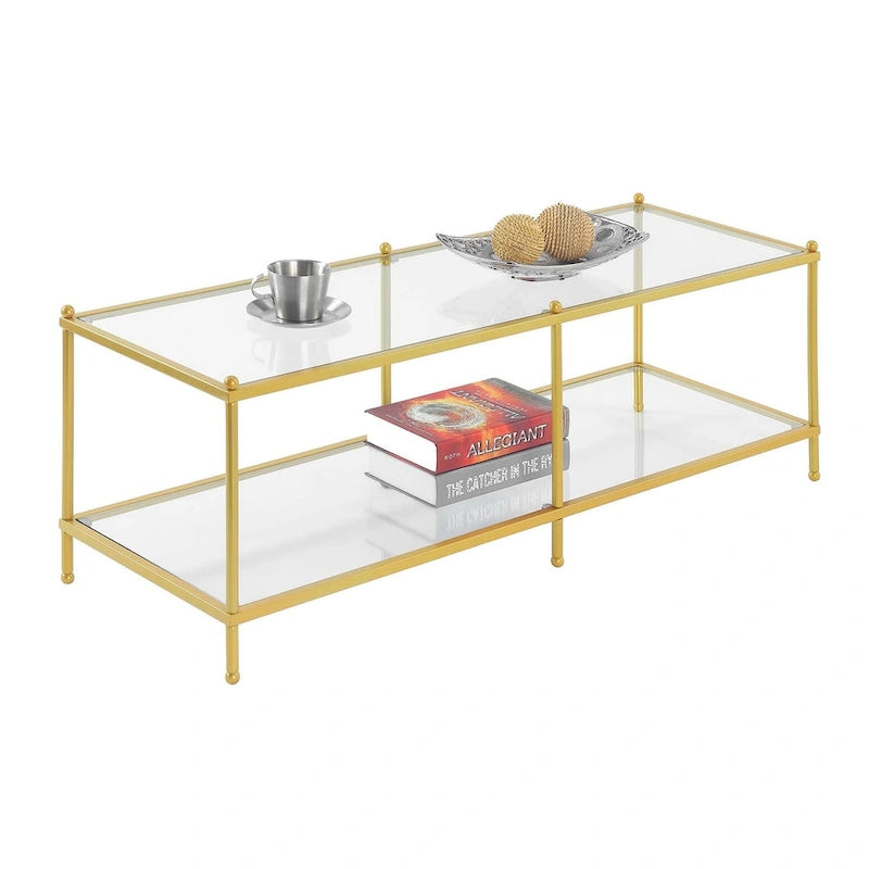 Table basse 2 niveaux chrome et verre – Style moderne pour salon, peut accueillir 1 à 4 personnes
