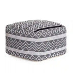 Pouf ottoman carré gris et ivoire / noir et ivoire, siège simple, 56 cm × 56 cm × 41 cm