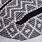 Pouf ottoman carré gris et ivoire / noir et ivoire, siège simple, 56 cm × 56 cm × 41 cm