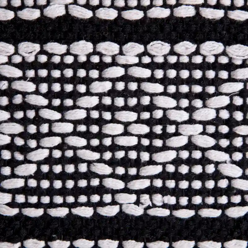 Pouf ottoman carré gris et ivoire / noir et ivoire, siège simple, 56 cm × 56 cm × 41 cm
