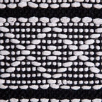 Pouf ottoman carré gris et ivoire / noir et ivoire, siège simple, 56 cm × 56 cm × 41 cm