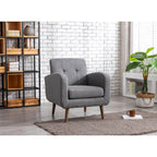 Fauteuil capitonné, options tissu et PU, une place – Plusieurs coloris