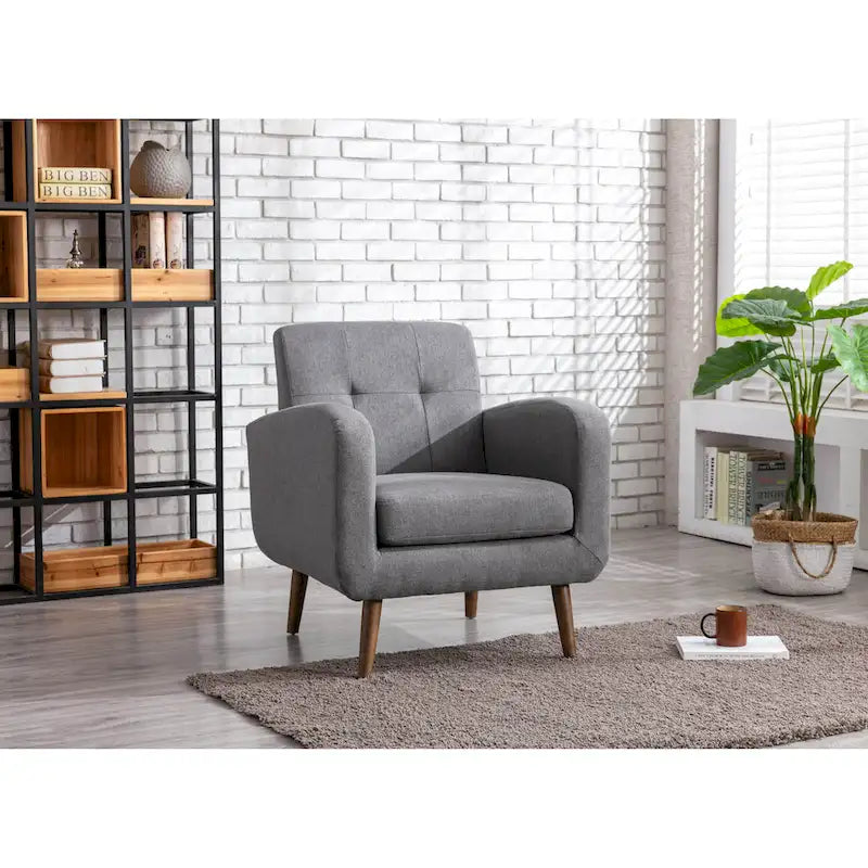 Fauteuil capitonné, options tissu et PU, une place – Plusieurs coloris