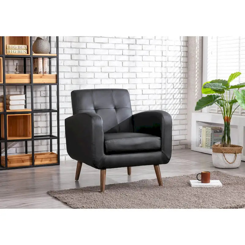 Fauteuil capitonné, options tissu et PU, une place – Plusieurs coloris
