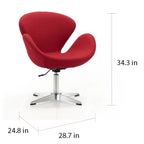 Fauteuil d'appoint pivotant réglable en tissu rouge / orange / gris / vert / bleu – Monoplace