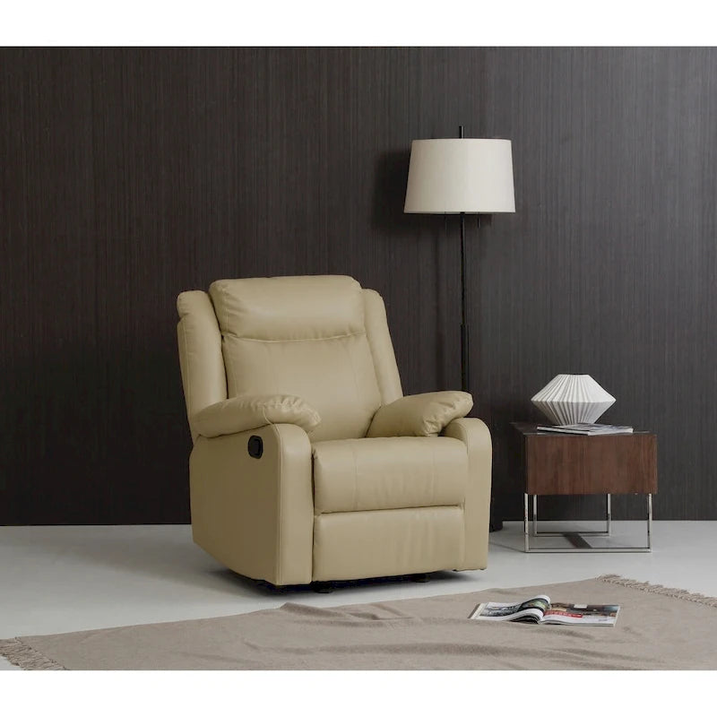 Fauteuil inclinable à bascule en similicuir, un place – Gris / Rouge / Crème / Marron foncé / Noir / Perle