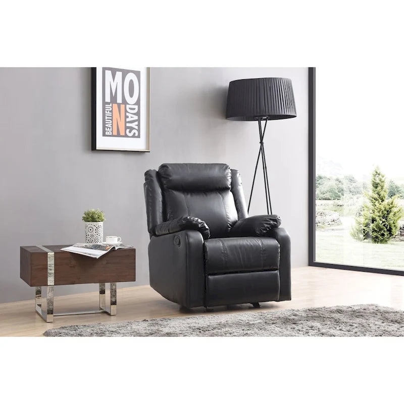 Fauteuil inclinable à bascule en similicuir, un place – Gris / Rouge / Crème / Marron foncé / Noir / Perle