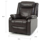 Fauteuil inclinable à bascule en similicuir, un place – Gris / Rouge / Crème / Marron foncé / Noir / Perle