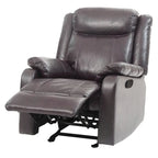 Fauteuil inclinable à bascule en similicuir, un place – Gris / Rouge / Crème / Marron foncé / Noir / Perle
