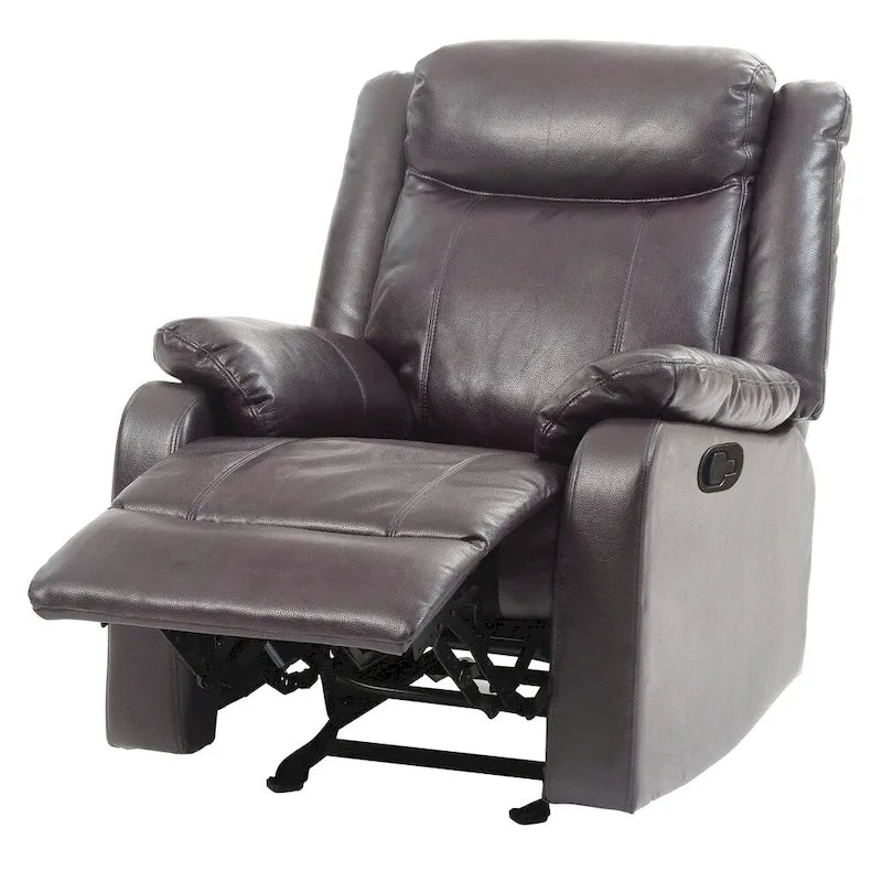Fauteuil inclinable à bascule en similicuir, un place – Gris / Rouge / Crème / Marron foncé / Noir / Perle