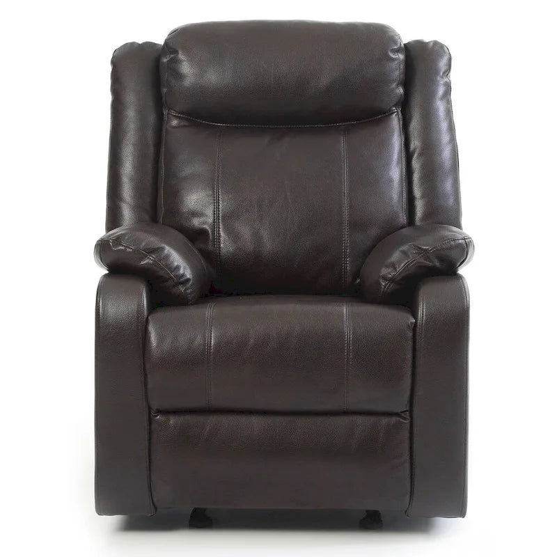 Fauteuil inclinable à bascule en similicuir, un place – Gris / Rouge / Crème / Marron foncé / Noir / Perle