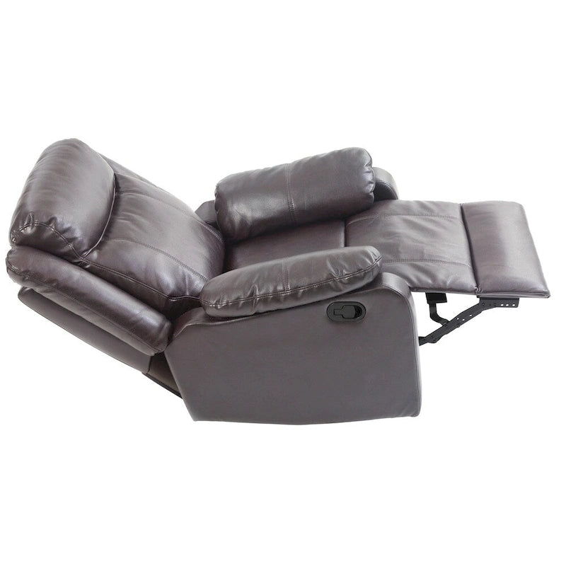 Fauteuil inclinable à bascule en similicuir, un place – Gris / Rouge / Crème / Marron foncé / Noir / Perle