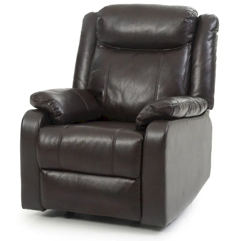Fauteuil inclinable à bascule en similicuir, un place – Gris / Rouge / Crème / Marron foncé / Noir / Perle