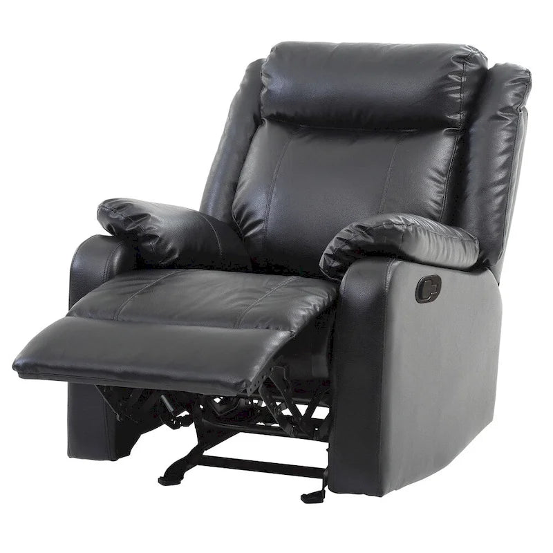 Fauteuil inclinable à bascule en similicuir, un place – Gris / Rouge / Crème / Marron foncé / Noir / Perle