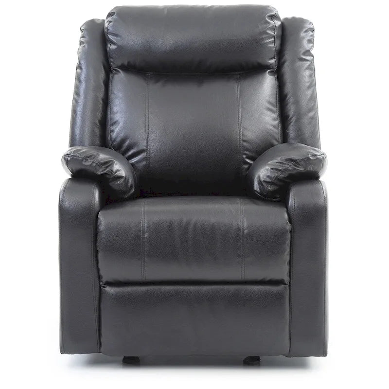 Fauteuil inclinable à bascule en similicuir, un place – Gris / Rouge / Crème / Marron foncé / Noir / Perle
