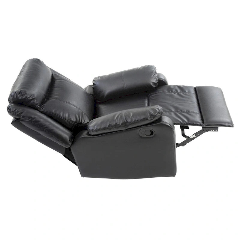 Fauteuil inclinable à bascule en similicuir, un place – Gris / Rouge / Crème / Marron foncé / Noir / Perle