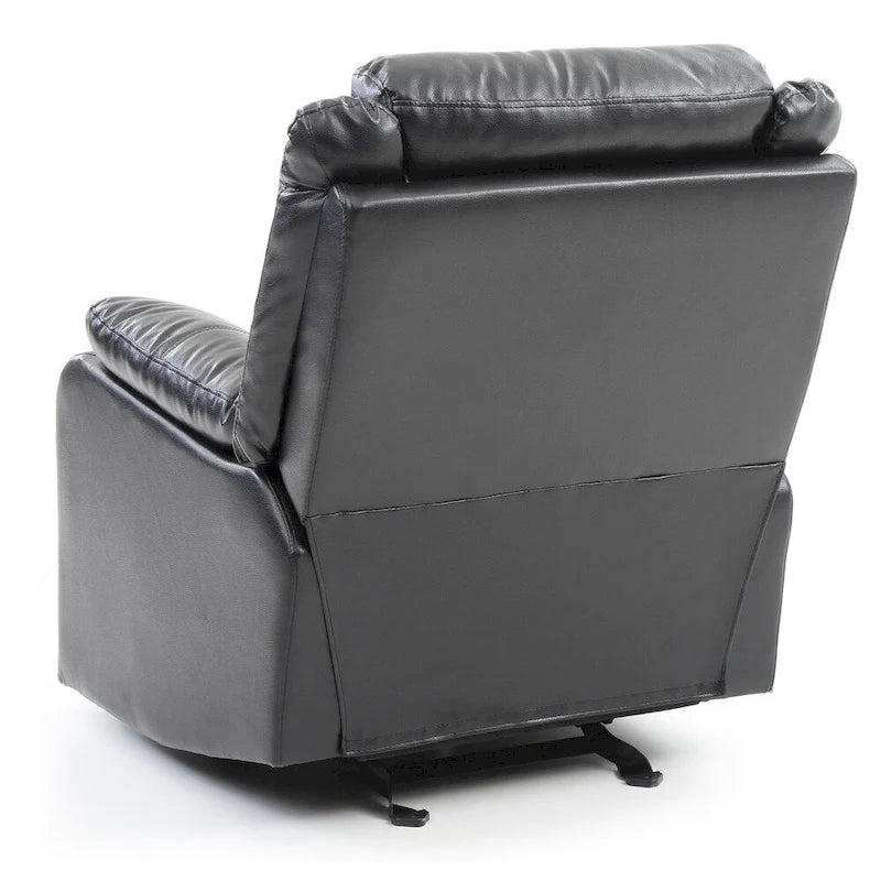 Fauteuil inclinable à bascule en similicuir, un place – Gris / Rouge / Crème / Marron foncé / Noir / Perle