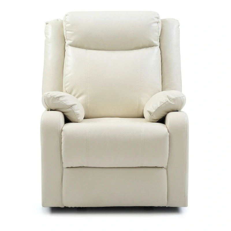 Fauteuil inclinable à bascule en similicuir, un place – Gris / Rouge / Crème / Marron foncé / Noir / Perle
