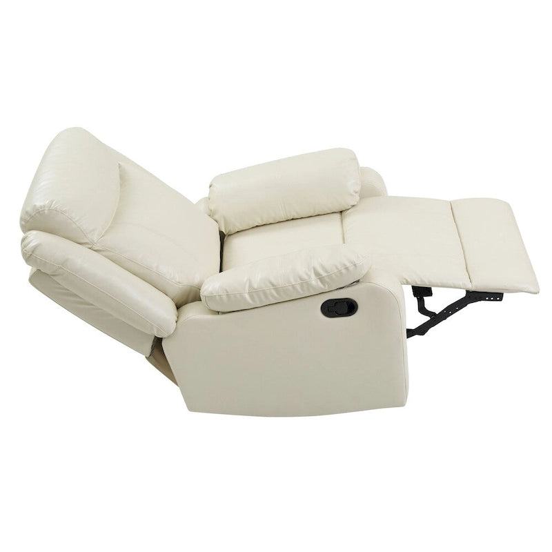 Fauteuil inclinable à bascule en similicuir, un place – Gris / Rouge / Crème / Marron foncé / Noir / Perle