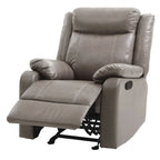 Fauteuil inclinable à bascule en similicuir, un place – Gris / Rouge / Crème / Marron foncé / Noir / Perle