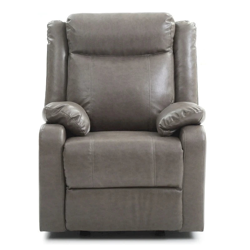 Fauteuil inclinable à bascule en similicuir, un place – Gris / Rouge / Crème / Marron foncé / Noir / Perle