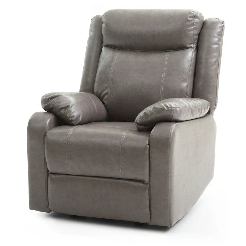 Fauteuil inclinable à bascule en similicuir, un place – Gris / Rouge / Crème / Marron foncé / Noir / Perle