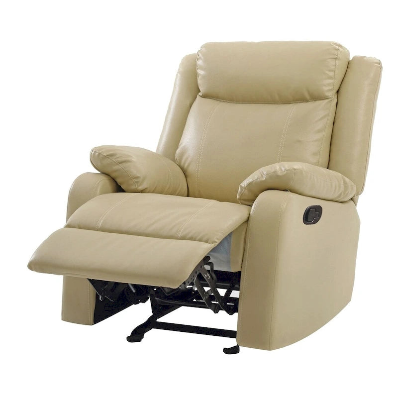 Fauteuil inclinable à bascule en similicuir, un place – Gris / Rouge / Crème / Marron foncé / Noir / Perle