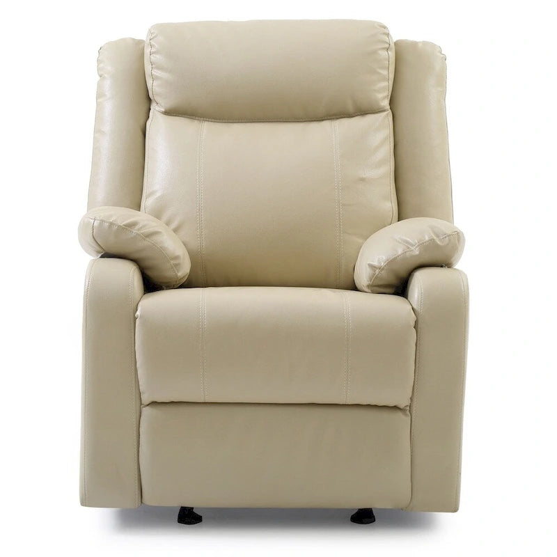 Fauteuil inclinable à bascule en similicuir, un place – Gris / Rouge / Crème / Marron foncé / Noir / Perle