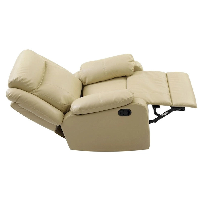 Fauteuil inclinable à bascule en similicuir, un place – Gris / Rouge / Crème / Marron foncé / Noir / Perle
