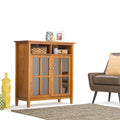 Meuble TV en bois – Brun Miel/Doré Clair/Tabac | Style Shaker