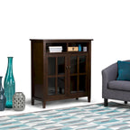 Meuble TV en bois – Brun Miel/Doré Clair/Tabac | Style Shaker