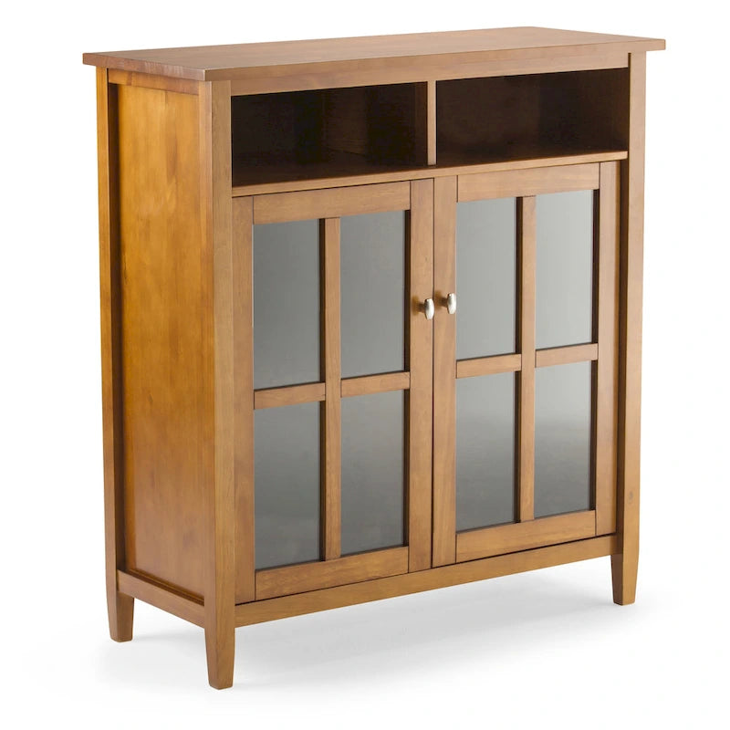 Meuble TV en bois – Brun Miel/Doré Clair/Tabac | Style Shaker
