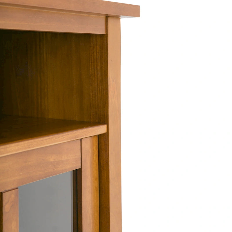 Meuble TV en bois – Brun Miel/Doré Clair/Tabac | Style Shaker