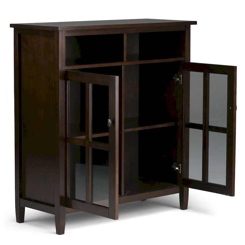 Meuble TV en bois – Brun Miel/Doré Clair/Tabac | Style Shaker
