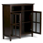 Meuble TV en bois – Brun Miel/Doré Clair/Tabac | Style Shaker