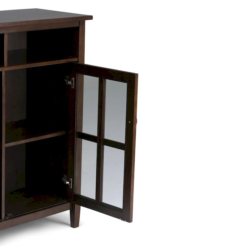 Meuble TV en bois – Brun Miel/Doré Clair/Tabac | Style Shaker