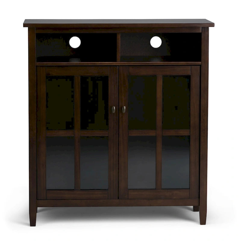 Meuble TV en bois – Brun Miel/Doré Clair/Tabac | Style Shaker