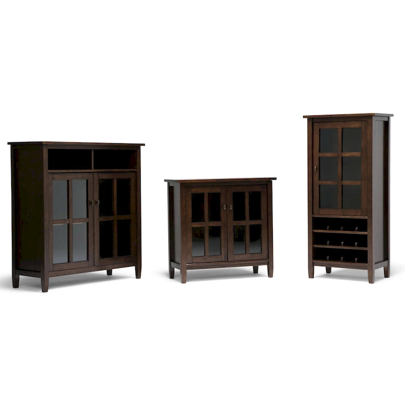 Meuble TV en bois – Brun Miel/Doré Clair/Tabac | Style Shaker