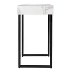 Table console moderne aspect marbre blanc/noir pour 1 personne