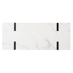 Table console moderne aspect marbre blanc/noir pour 1 personne