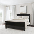 Cadre de lit Queen noir, style panneau classique, 2 personnes