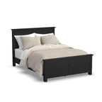 Cadre de lit Queen noir, style panneau classique, 2 personnes