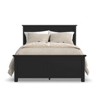 Cadre de lit Queen noir, style panneau classique, 2 personnes