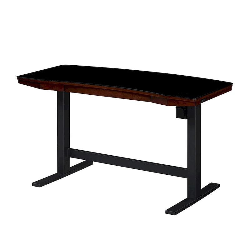 Twin Star Home Uptown Loft Adjustable Height Desk, Meridian Cherry