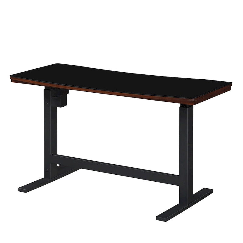 Bureau réglable en hauteur Meridian Cherry Electric, plateau en verre, pour une personne