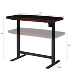 Bureau réglable en hauteur Meridian Cherry Electric, plateau en verre, pour une personne