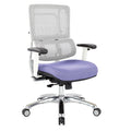 Chaise de bureau dossier maille et assise tissu – Violet / Olive / Jade / Rouge / Ciel / Noir / Bleu / Orange, 1 place