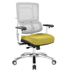 Chaise de bureau dossier maille et assise tissu – Violet / Olive / Jade / Rouge / Ciel / Noir / Bleu / Orange, 1 place