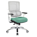 Chaise de bureau dossier maille et assise tissu – Violet / Olive / Jade / Rouge / Ciel / Noir / Bleu / Orange, 1 place